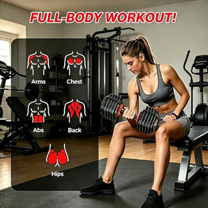 Adjustable Dumbbell Set, All in One Weights Dumbbell with Non-Slip Handle, 1 Hand Quick Adjust weight set for Home Gym - color: 25lb Pair