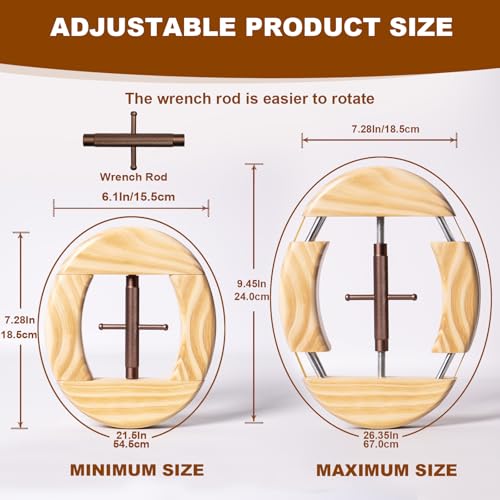 4 Way Hat Stretcher, Hat Stretcher for Fitted Hats, Heavy Duty Hats Shaper Extender w. Lever Wrench for Men All Kind of Caps - color: Walnut