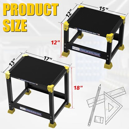 GanFindX Steel Plyo Box, 17×13 Inch Surface Metal Plyometric Jumping Box - color: Black
