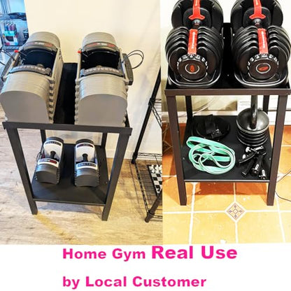 Commercial Heavy Duty Adjustable Dumbbell Stand & Kettlebell Stand, Adjustable Dumbbell Weight Rack, Kettlebell Storage Rack, Weight Rack for Garage/Home Gym/Commercial with Non-Slip Base, Anti-Tip Safety & Space-Saving Design, Weight Capacity 500/600/800