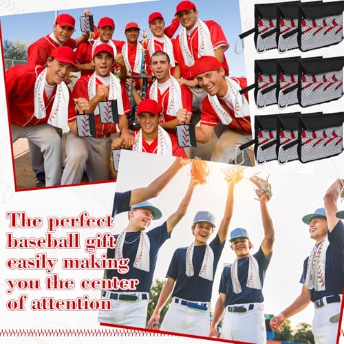 12 Pcs Cooling Towel with Mesh Storage Bag and D Ring Hook, 40" x 12" Soft Breathable Chilly Microfiber Sport Towels for Yoga Running Gym Workout Sport Party Favors Team Gift (Baseball) - style: Baseball