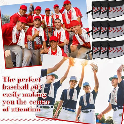 12 Pcs Cooling Towel with Mesh Storage Bag and D Ring Hook, 40" x 12" Soft Breathable Chilly Microfiber Sport Towels for Yoga Running Gym Workout Sport Party Favors Team Gift (Baseball) - style: Baseball