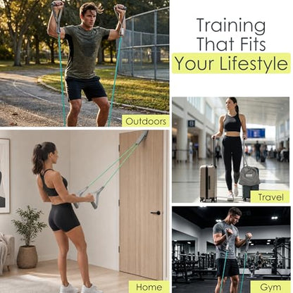 EQYP Power Tube Resistance Bands with Handles – Multi-Pack Exercise Bands for Home Workouts - size: 20lbs-50lbs