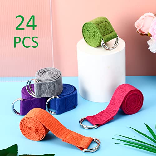 Yoga Strap Stretching Pilates Exercise Adjustable Straps 6 ft Non Elastic Yoga Belt with Adjustable D Ring Buckle for Pilates Gym Workouts Fitness - color: Bright