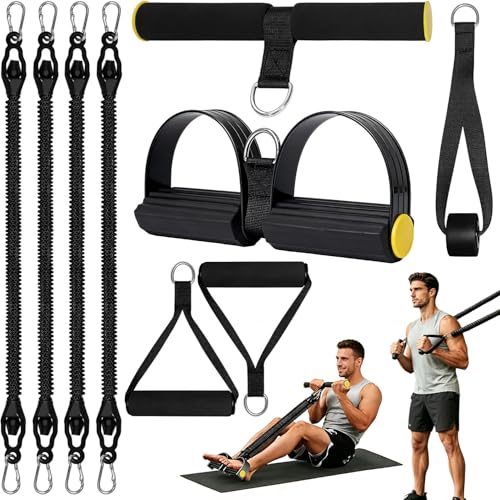 Pedal Resistance Band,Multifunction Adjustable Sit-up Bodybuilding Abdominal Trainer,Elastic Pull Rope Fitness Equipment for Abdomen,Waist,Leg,Arm,Home Gym Workout,Postpartum Recovery&Body Shaping