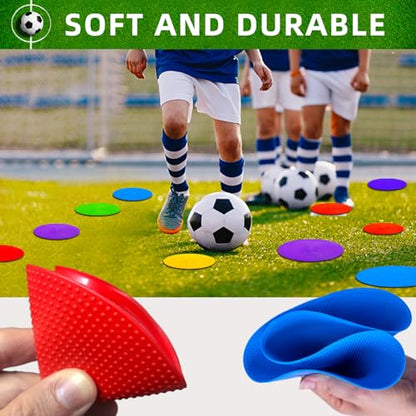 Poly Spot Markers 4inch/9 inch Non-Slip Rubber Agility Markers Flat Field Cones Floor Dots for Football, Soccer, Basketball Training Markers, School Activities, Exercise Drills, Social Distancing