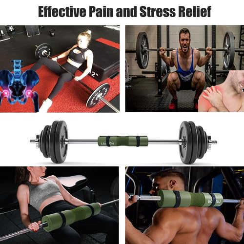 Squat Pad Set - Foam Barbell Pad for Squats Cushion, Lunges & Bar Padding for Hip Thrusts - Standard Olympic Weight Bar Pad - With Ankle Straps, Wrist Straps for Weightlifting