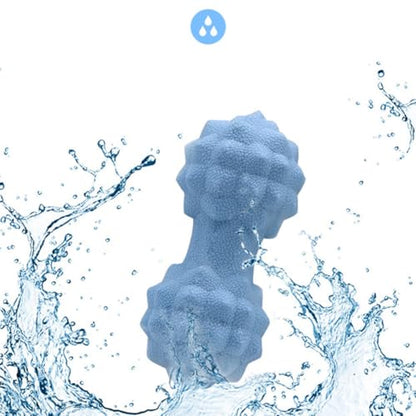 Silicone Peanut Massage Ball Double Lacrosse Muscle Massager for Trigger Point Therapy and Myofascial Release, Nordic Blue Fitness Roller for Yoga and Muscle Relaxation