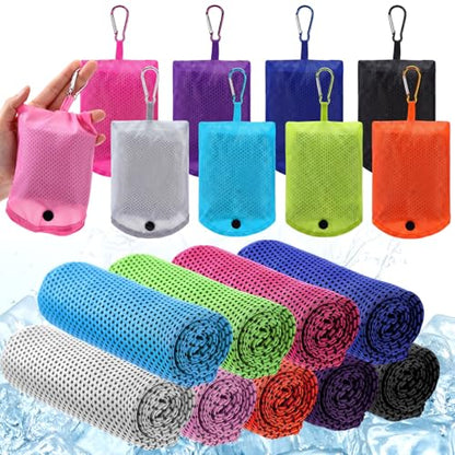 Peryiter 20 Pack Cooling Towels with Carrying Bags Cooling Towels Bulk - size: 35 x 12 Inch, style: Bag