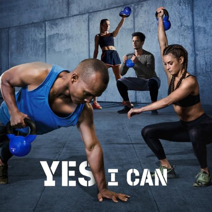 Yes4All Kettlebell, 5-100 LB Vinyl Coated Cast Iron Strength Training Kettlebells for Home Gym Exercises, Fitness, Full Body Workout Equipment, Push Ups, and Grip Strength - color: C. 15LB - Dark Blue, style: Vinyl Coated