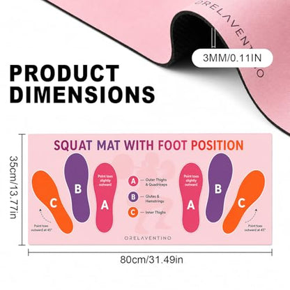 Squat Mat with Foot Position,Non-Slip Workout Mat for Squats & Leg Exercises, Improves Muscle Activation & Knee Support, Home Gym Fitness Mat,30 * 13.8"inch Squat Pad - color: Rose Pink