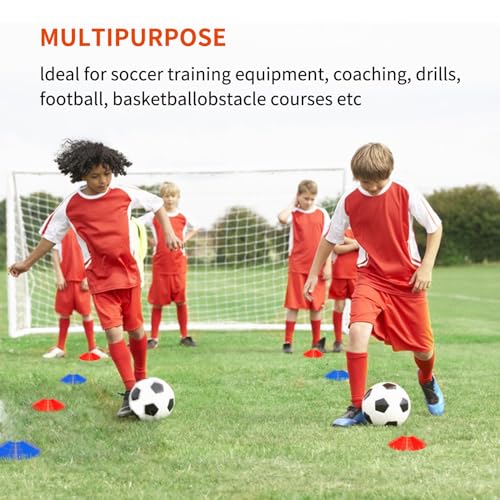 Soccer Agility Training Equipment Set, 12 Rung 20Ft Agility Ladder, 12 Disc Cones, 4 Steel Stakes, Solo Soccer Trainer, Jump Rope - Speed Training Equipment for Soccer Football Basketball