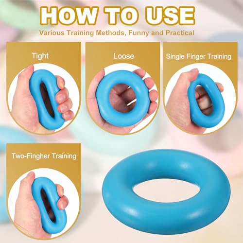 Grip Strength Trainer Rings, Portable Hand Grip Strengthener Finger Forearm Strengthener