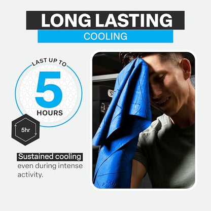 Cooling Towels for Sports, Cooling Neck Wraps – Cold Towel for Running, Workout & Outdoor Use, with UPF 50+-Soft, Chill Pad, Reusable Cooling Neck Towel, 13"x29.5" - 1 Pack (Blue)