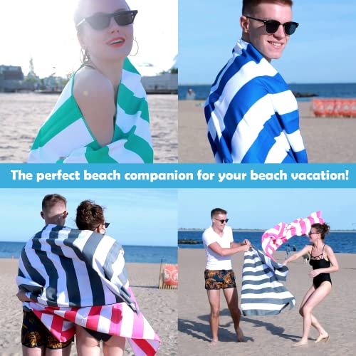 Your Choice Microfiber Beach Towel Sand-Free Quick Dry (67"x35"/60"x30") - color: A-gray Stripes, size: Large(60x30")