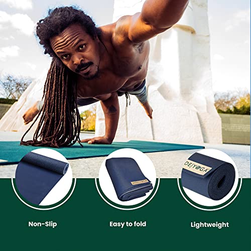JadeYoga Voyager Yoga Mat - Lightweight & Portable Rubber Yoga Mat - Non-Slip Exercise Mat for Women & Men - Great for Yoga, Home Workout, Gym Fitness, Pilates, Stretching, and More