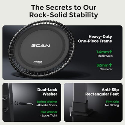 BCAN BT4 Soft Land Pro Adult Bungee Rebounder Trampoline Handle|FED Fitness - color: 38IN-Black