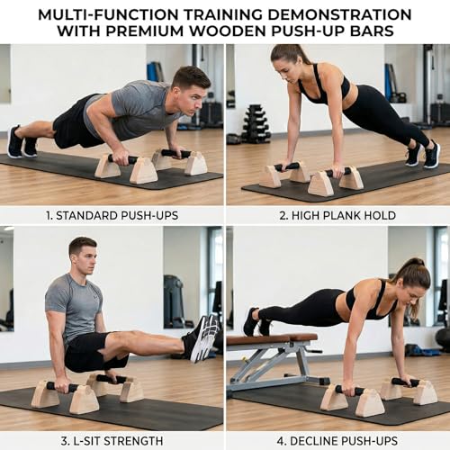 Non-Slip Push Up Boards, 2 Pcs 20cm Fitness Plates for Home Gym Strength Training