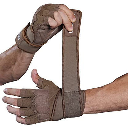 Workout Gloves for Men - Gym Weight Lifting Padded Gloves with Wrist Wrap Support, Full Palm Protection & Silicone Grip Gym Gloves, Exercise, Cross Training, Fitness, Pull-up