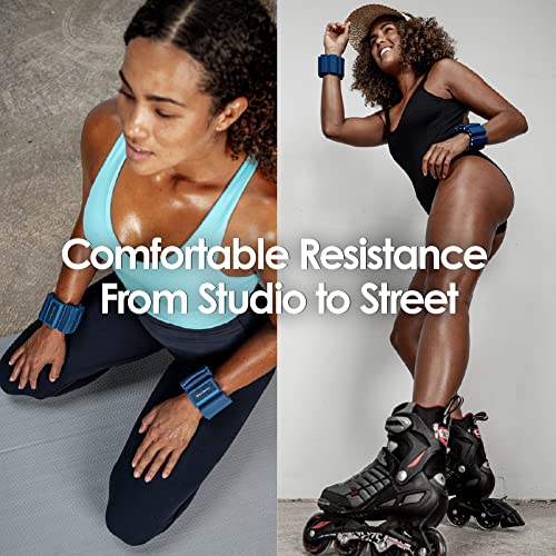 Adjustable 1 LB Wrist Weights Set of 2 Wrist Weights Removable Weighted Pegs Wearable Weights Perfect for Zumba, Dance, Pilates, Walking, Toning, Barre, Yoga, Cardio - color: Midnight Blue