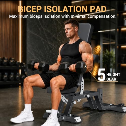 Keppi Fitness Bench6000 Weight Bench, Commercial Grade FID Workout Bench - color: Gross Black
