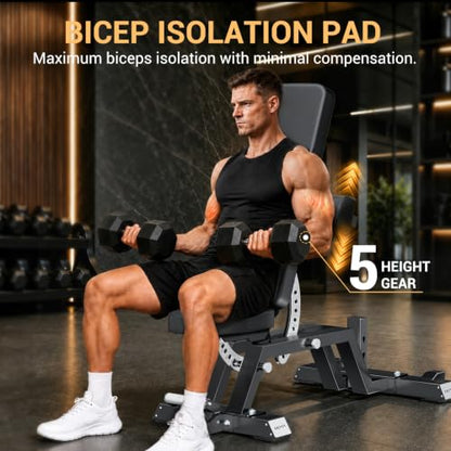 Keppi Fitness Bench6000 Weight Bench, Commercial Grade FID Workout Bench - color: Gross Black