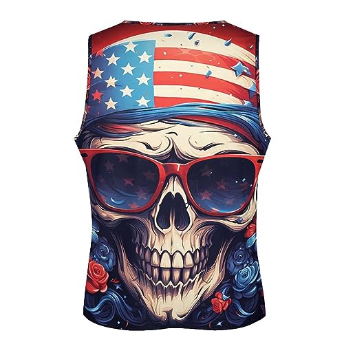 BIVENANT Skull Shirts for Men Novelty Mens Skull Tank Top Big and Tall Tank Tops Graphic Tees Shirt - color: Kmzsk0119, size: 3X-Large