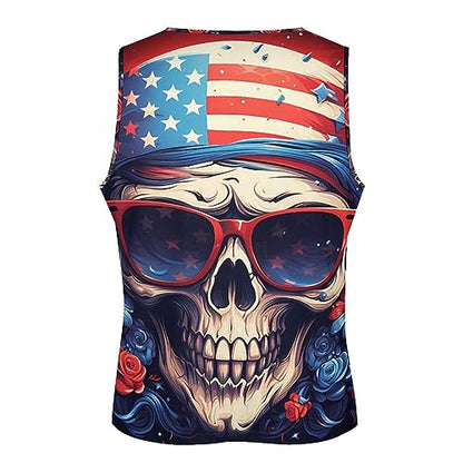 BIVENANT Skull Shirts for Men Novelty Mens Skull Tank Top Big and Tall Tank Tops Graphic Tees Shirt - color: Kmzsk0119, size: Medium