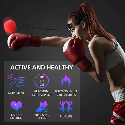 Boxing Reflex Ball, Boxing Training Ball with Adjustable Headband and Hand Wraps Improve Hand Eye Coordination, Punching Speed, Fight Reaction, Fitnes, Boxing Equipment