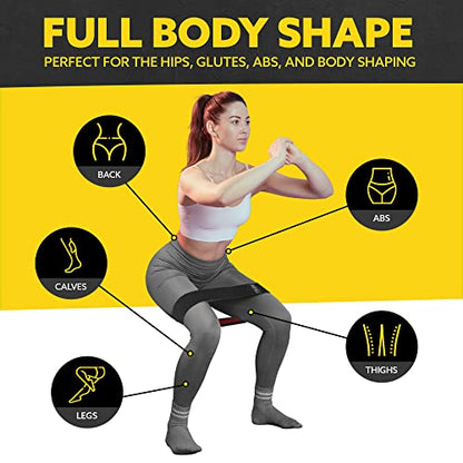 Fabric Resistance Bands for Working Out - Booty Bands for Women and Men - Exercise Bands Set for Legs and Butt (Set of 8)