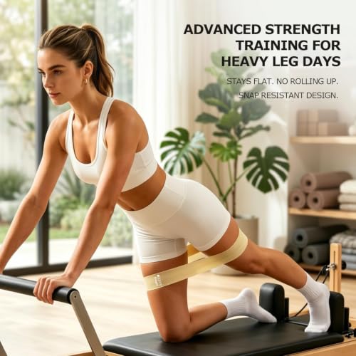 6-Pack Premium Natural Rubber Thickened Workout Resistance Bands Set for Home Gym & Physical Therapy, Anti-Snap Durable Exercise Bands for Full Body Strength Training, Legs, Glutes, Multi-Level - color: X-Light-6 Set-Apricot rice brown
