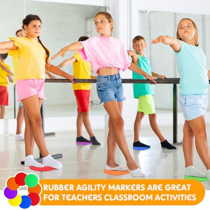 TPE Floor Spot Markers Dots for Gym Flat Non Slip Spot Marker Dance Dot for Gym Sports Soccer Basketball Agility Training Field Marking Equipment