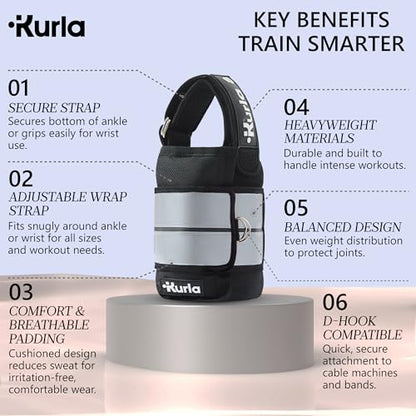 Ankle & Wrist Weights – 8/16/20/30 lbs Pair (4–15lbs - Each) | Dual Adjustable Secure Strap System | Patented Design | Ideal for Home Workouts, Pilates, Yoga, Glute Training - size: 08 lbs each (16 lbs pair)