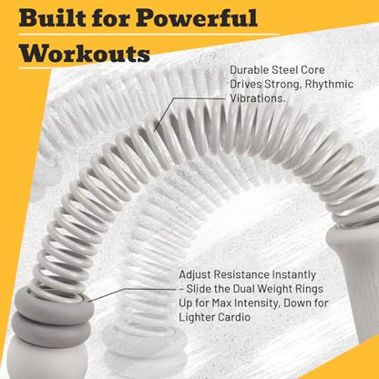 Ropeless Battle Ropes with Adjustable Weights, Easy-to-Carry Silent Fitness Tool for Total-Body Sculpting, Cardio & Fat Burn, Home Gym Strength Equipment for Core, Arms and Glutes - Grey - size: Grey