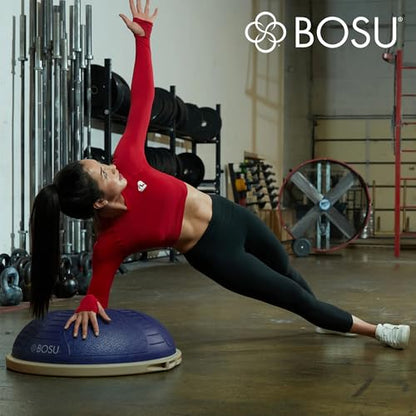 BOSU Nexgen Balance Trainer, Half-Ball Training Equipment, 65 cm Diameter, 300 lb Capacity - Burst-Resistant Stability Exercise Tool w/Non-Slip Base, Includes Hand Pump, Commercial-Grade - color: Future Dusk/Sandstone