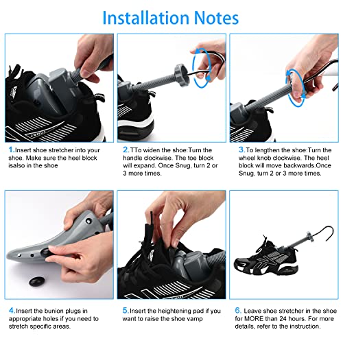 eachway Shoe Stretcher, Shoe Trees Adjustable Length & Width for Men (M for M's Us6.5-10; Wm's Us10-13.5) Grey - color: M(for M's Us6.5-10; Wm's Us10-13.5 )Grey