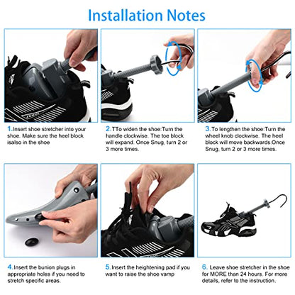 eachway Shoe Stretcher, Shoe Trees Adjustable Length & Width for Men (M for M's Us6.5-10; Wm's Us10-13.5) Grey - color: M(for M's Us6.5-10; Wm's Us10-13.5 )Grey
