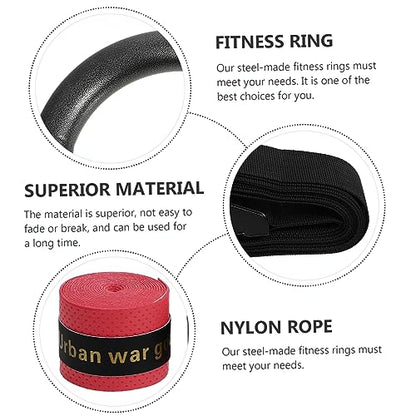 2 Pcs Fitness Rings Pull up Rings for Home Gym Stomach Workout Gymnastics Bars Random Color
