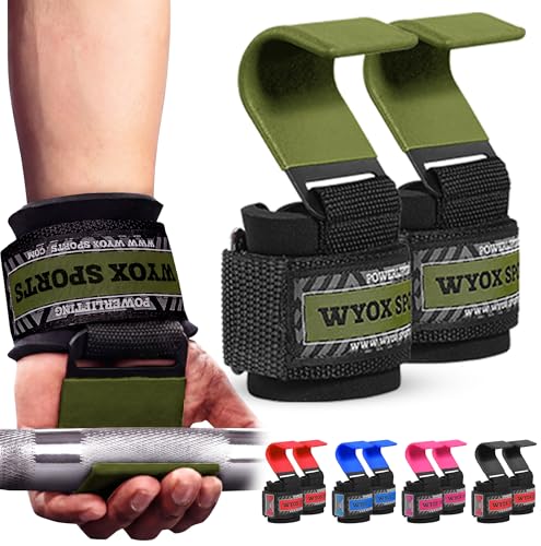 Weight Lifting Hooks for Deadlift, Pull Ups & Rows – Heavy Duty Wrist Support Grips to Lift Heavier, Reduce Grip Fatigue & Improve Performance – Padded Straps for Men & Women (Pair of 2)
