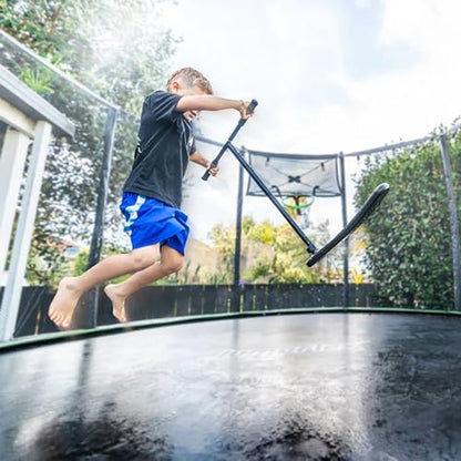 JumpFlex Trampoline Trick Scooter with Non-Slip HandleBar Grips, Black - Safe & Lightweight Foam Base Accessory for Outdoor Trampolines