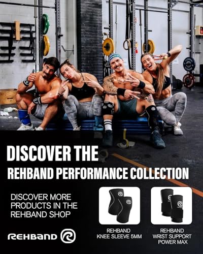 Rehband Elbow 5mm Compression Sleeve, Neoprene Elbow Sleeves for Weightlifting, Anatomical Design, Non-Slip & Close Fitting, Elbow Support Unisex, Colour:Carbon/Black, Size:X-Large