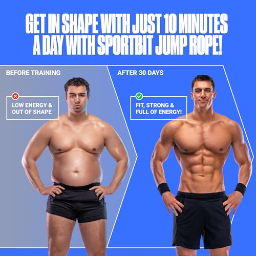 SPORTBIT Adjustable Jump Rope for Fitness and Exercise - color: Black