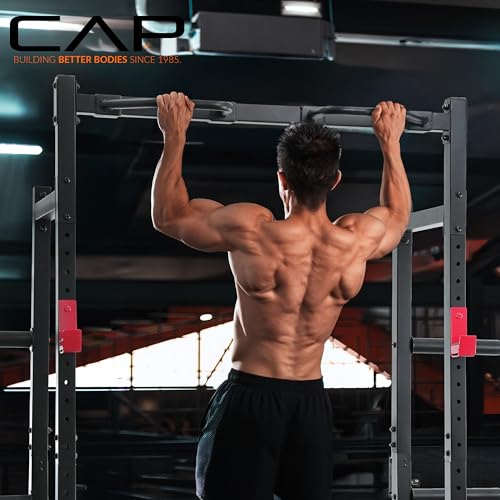 Cap Barbell Power Rack with Pull Up Bar & Attachments - Multiple Colors - color: GRAY