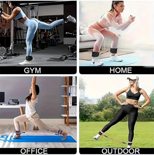 Ankle Strap for Cable Machine,1 Pair Adjustable Neoprene Padded Ankle Cuff for Leg Extensions,Glute Workouts,Gym for Women and Men