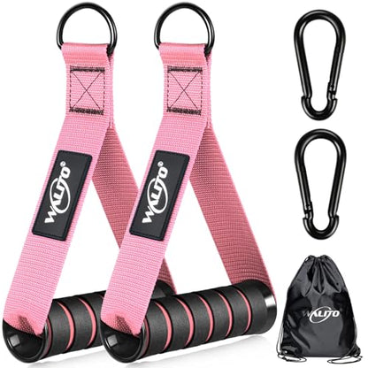 WALITO Exercise Handles, Replacement Cable Machine Attachments for Home Gym Equipment, Pulley System, Pilates, Resistance Bands, Strength Trainer, Heavy Duty Working Out Handles - color: Pink