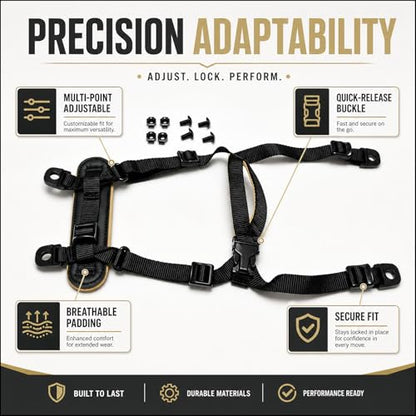 Jeeone Tactical Helmet Chin Strap, Universal Adjustable Dial 4-Point Suspension System with Bolts, for ACH Arisfit Fast MICH Bump Helmet - Black | nylon - color: Black