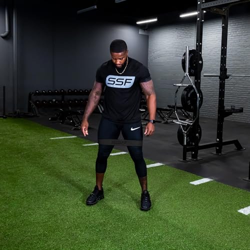 Serious Steel Fitness Fabric Mini Loop Non-Slip Resistance Band Set | Warm-Up, Physical Therapy, Glute Training, Speed and Agility Exercise Bands - color: Level 5 - X-Heavy (Black)