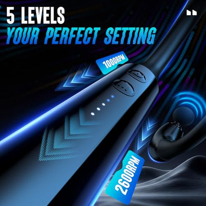 Massage Gun with Upgraded Extension Handle, Portable 10MM Massage Gun Deep Tissue, Back Massager, Muscles/Neck/Shoulders/Waist/Legs Massager, Gifts for Men