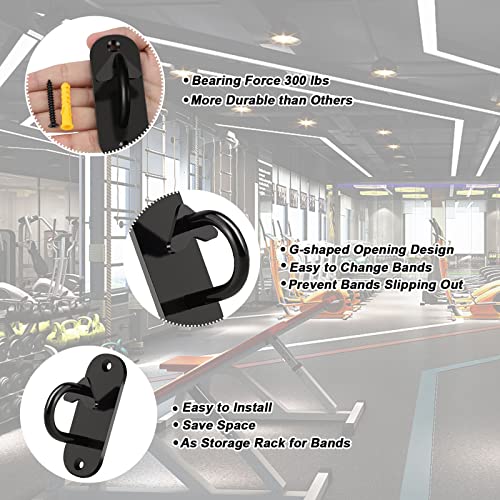 Resistance Band Wall Anchors, Space Saving Wall Mount Clips, Wall Mount Workout Anchors for Resistance Bands, for Strength Training, Fitness, and Physical Therapy Exercise