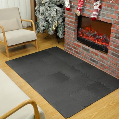 Nuanchu 60 PCS Kids Foam Puzzle Mat,Black - color: Black